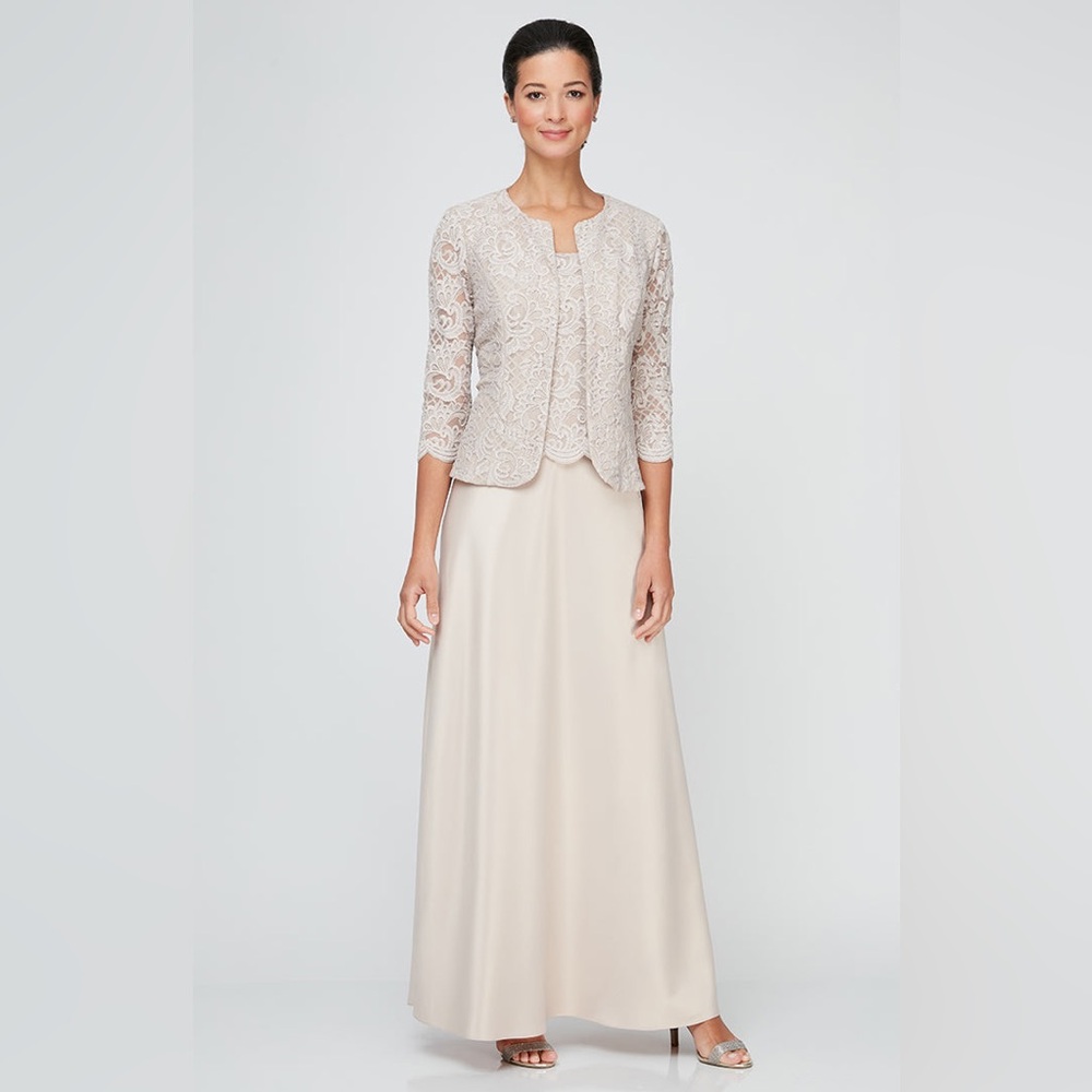Alex Evenings Bethany Glitter Lace Jacket Dress